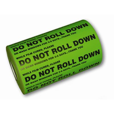 GDI - GREEN "DO NOT ROLL DOWN" STICKERS, ROLL OF 1000