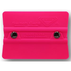 TRI-EDGE SWITCH-CARD 4 / 4 FLUORESCENT PINK WITH BUFFER